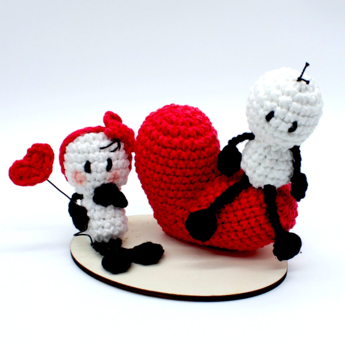 Handmade Lovers couple with hearts